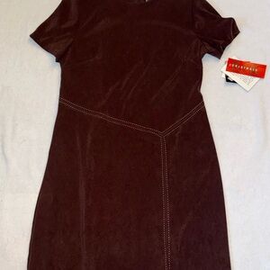 R&K originals Women’s Short Sleeve Brown Suede feeling Dress size 12p